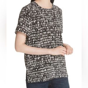 Eileen Fisher Silk Short-sleeve Blouse with geometric pattern